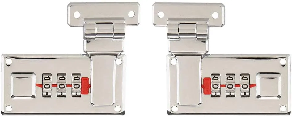 2pcs Tool Box Hasp, Luggage Combination Lock, Briefcases Replacement Accessories,3 Digit Combination Lock (Silver)