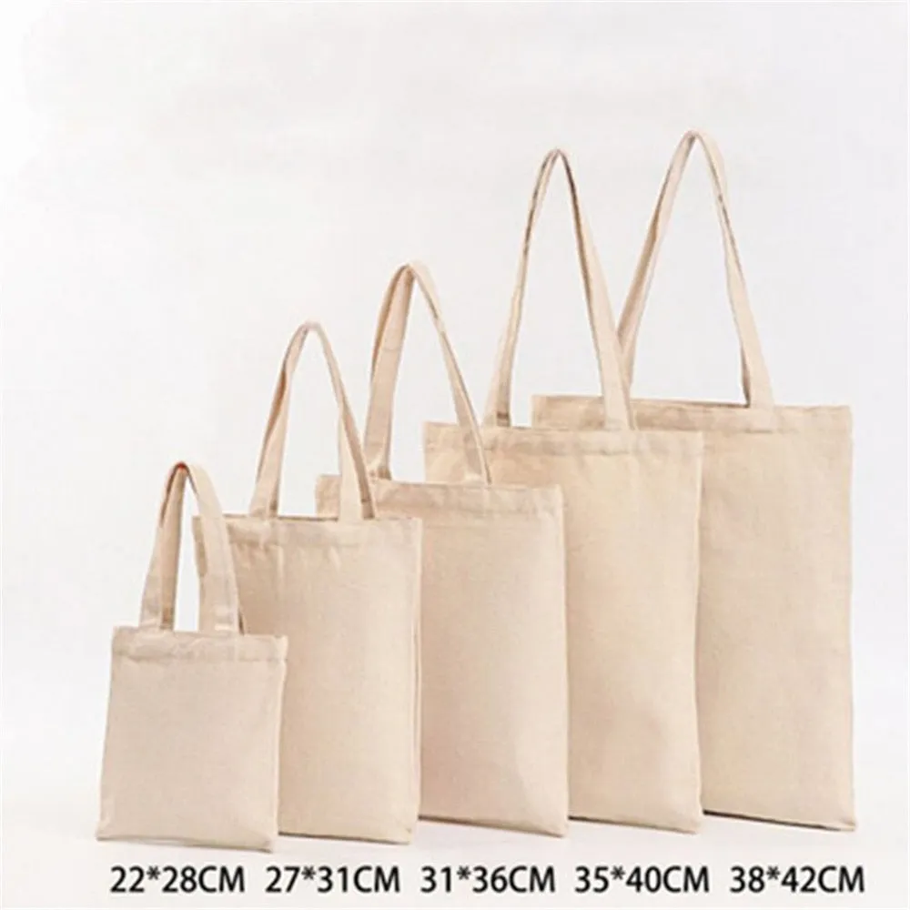 6 Sizes Shopper Tote Canvas Reusable Eco-Friendly Cloth Foldable Bags