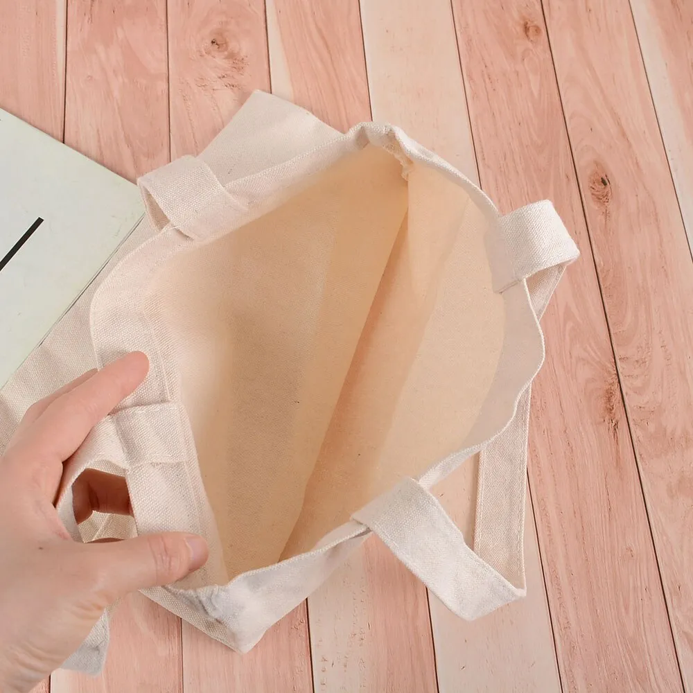 6 Sizes Shopper Tote Canvas Reusable Eco-Friendly Cloth Foldable Bags