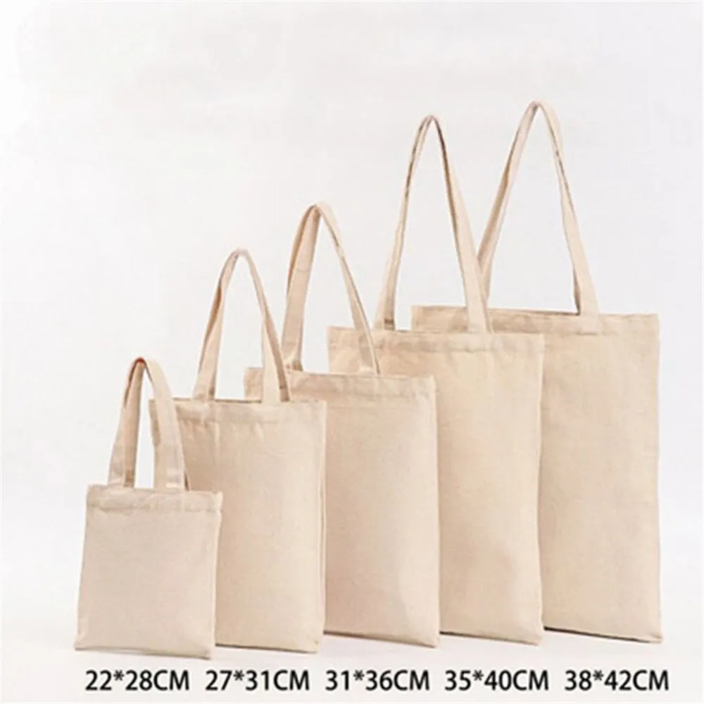 6 Sizes Shopper Tote Canvas Reusable Eco-Friendly Cloth Foldable Bags