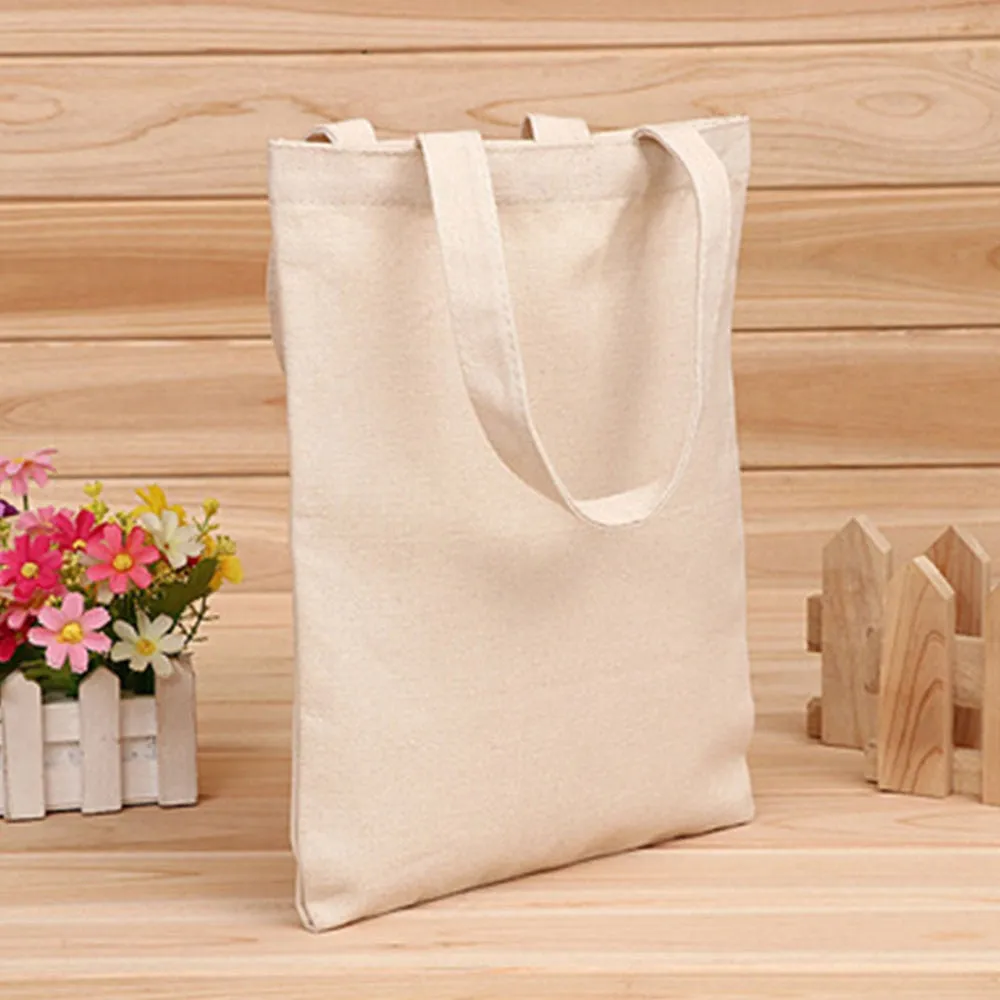 6 Sizes Shopper Tote Canvas Reusable Eco-Friendly Cloth Foldable Bags