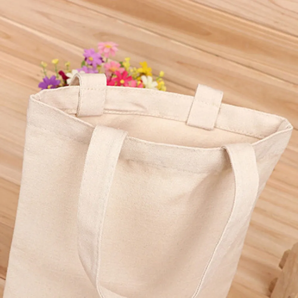 6 Sizes Shopper Tote Canvas Reusable Eco-Friendly Cloth Foldable Bags