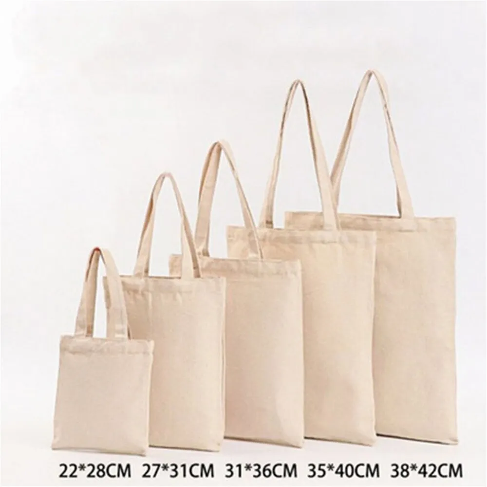 6 Sizes Shopper Tote Canvas Reusable Eco-Friendly Cloth Foldable Bags