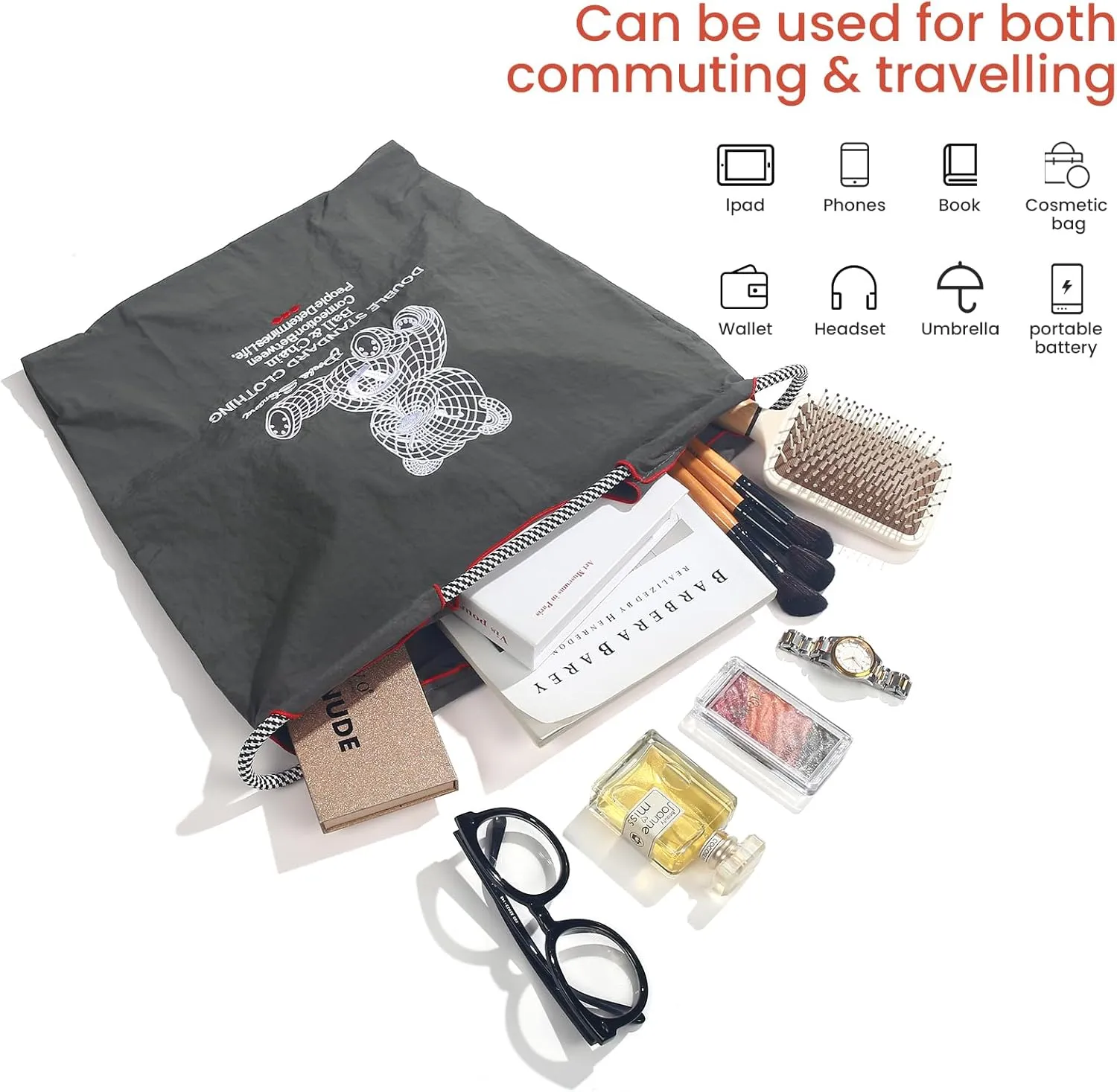 Ball&Chain Tote Bag for Women, Foldable Tote Bag With Handle Large Shoulder Bag Handbag for Travel, Work