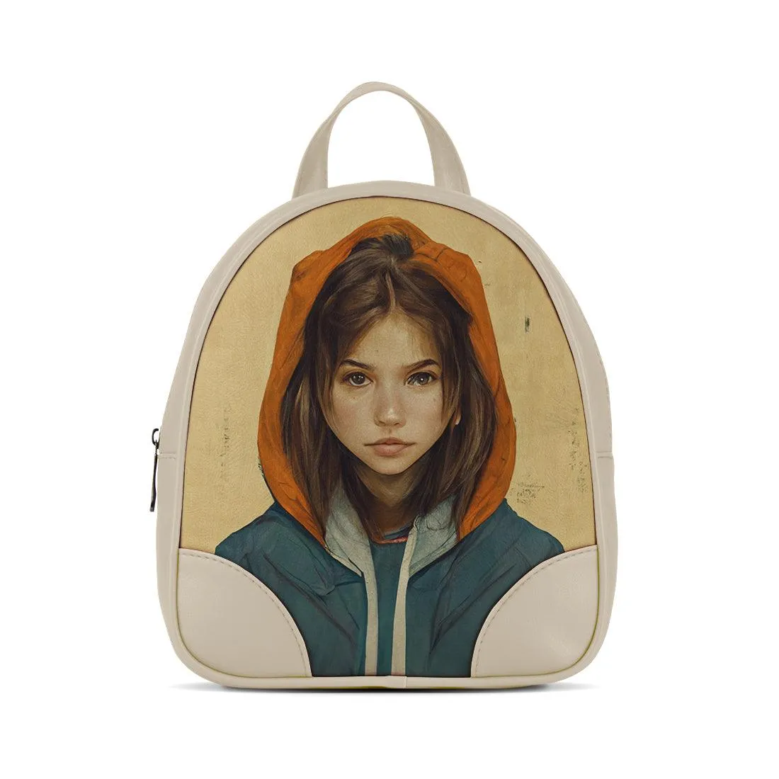 Beige O Mini Backpacks Hoodie Time