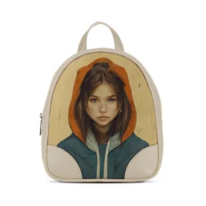 Beige O Mini Backpacks Hoodie Time