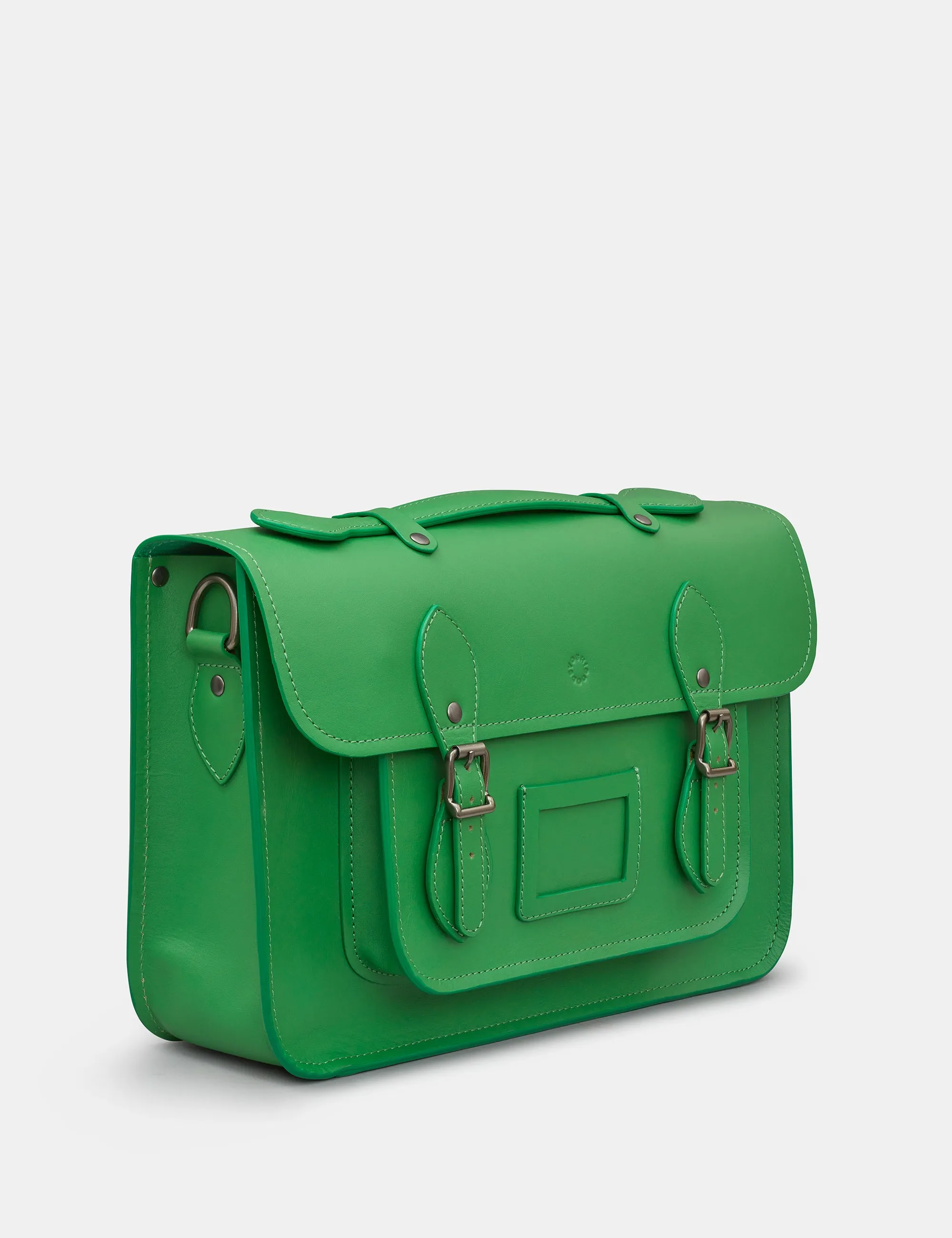 Belforte 14" Green Leather Satchel Bag