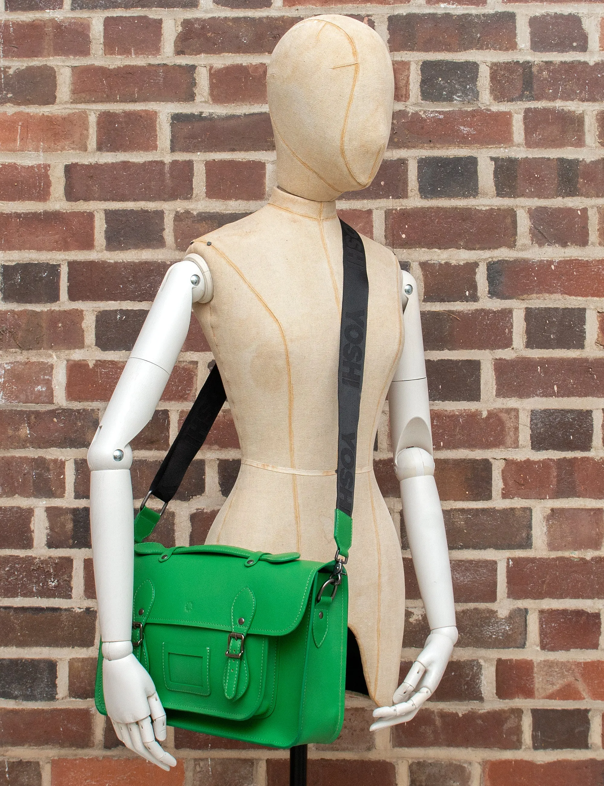 Belforte 14" Green Leather Satchel Bag