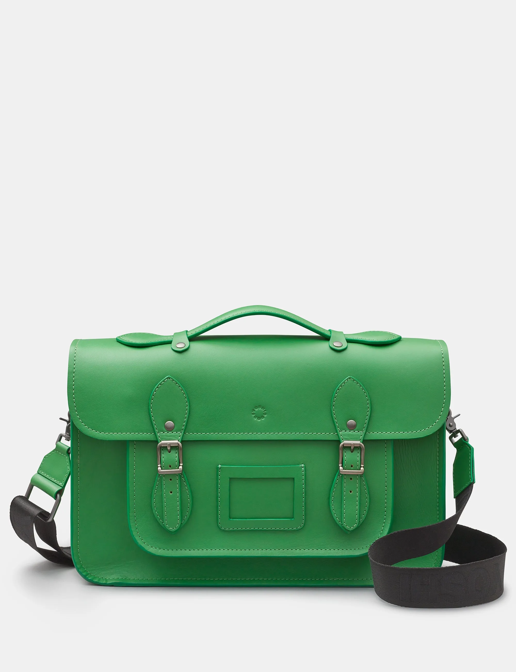 Belforte 14" Green Leather Satchel Bag