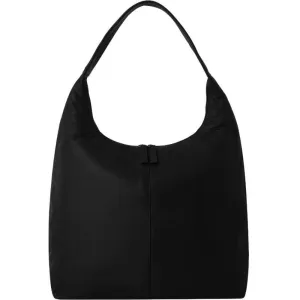 Black Leather Zip Top Hobo Bag - Spacious & Stylish