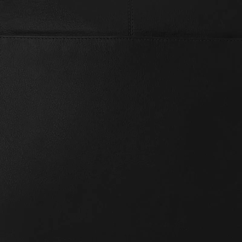 Black Leather Zip Top Hobo Bag - Spacious & Stylish