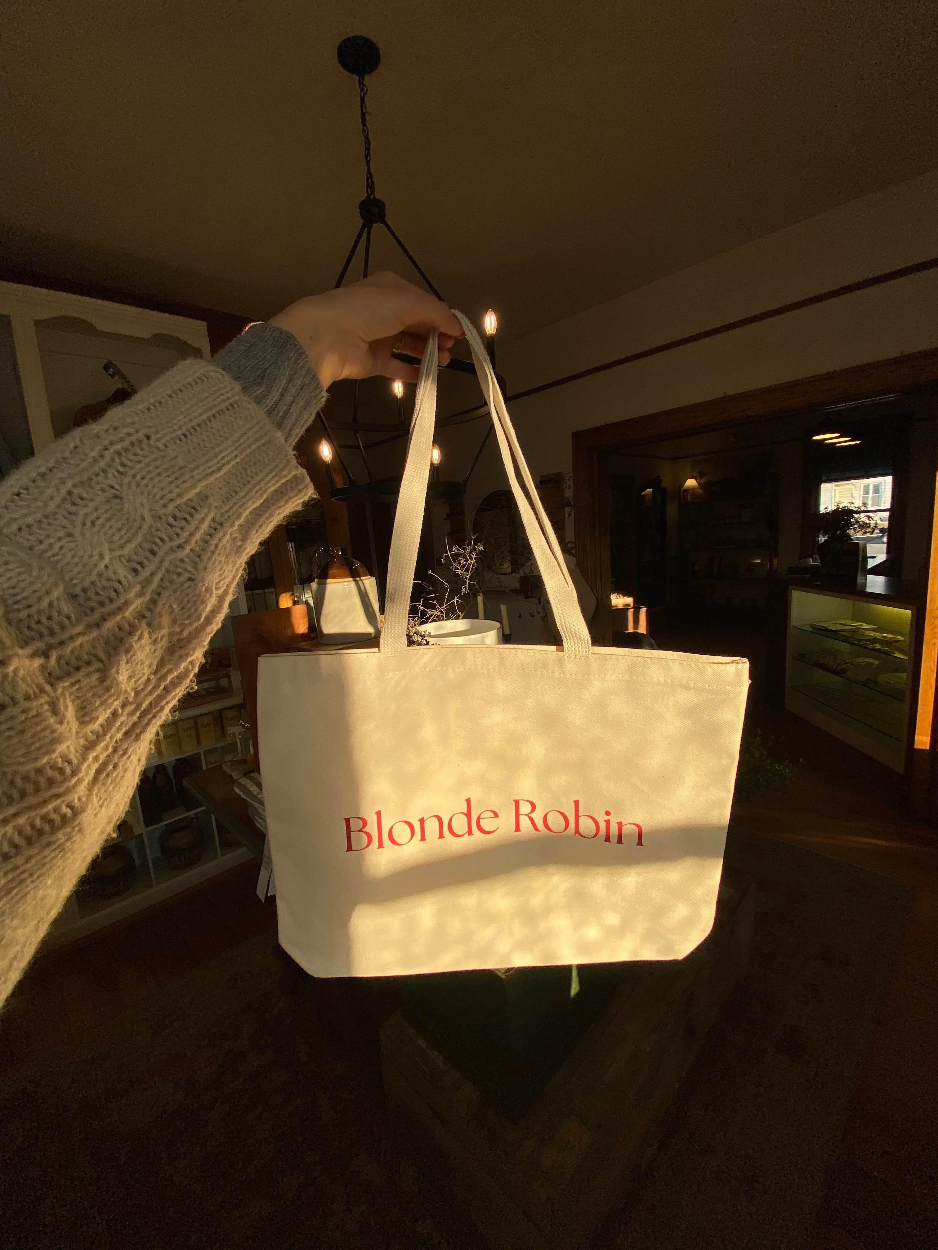 Blonde Robin Canvas Totes