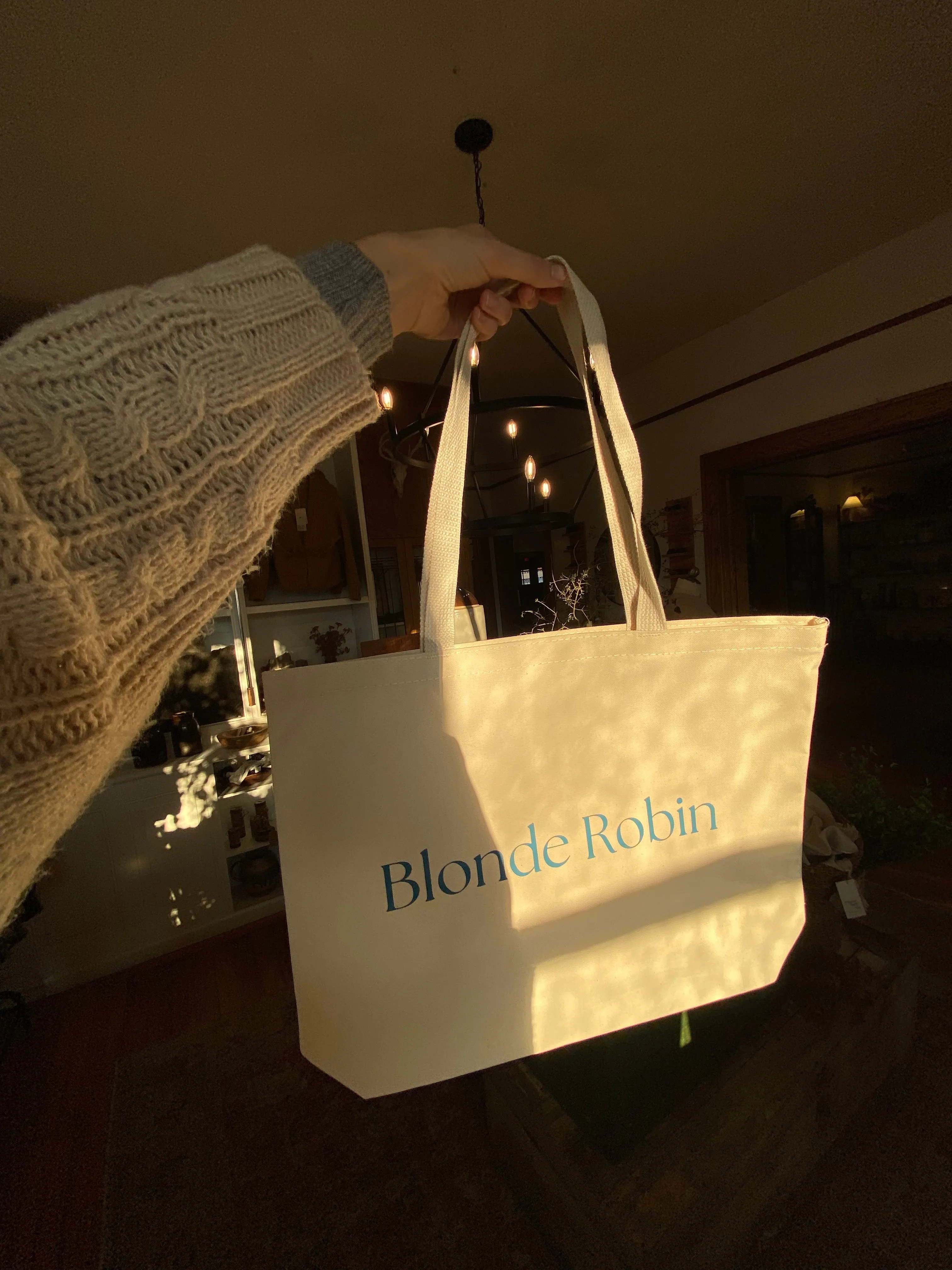 Blonde Robin Canvas Totes