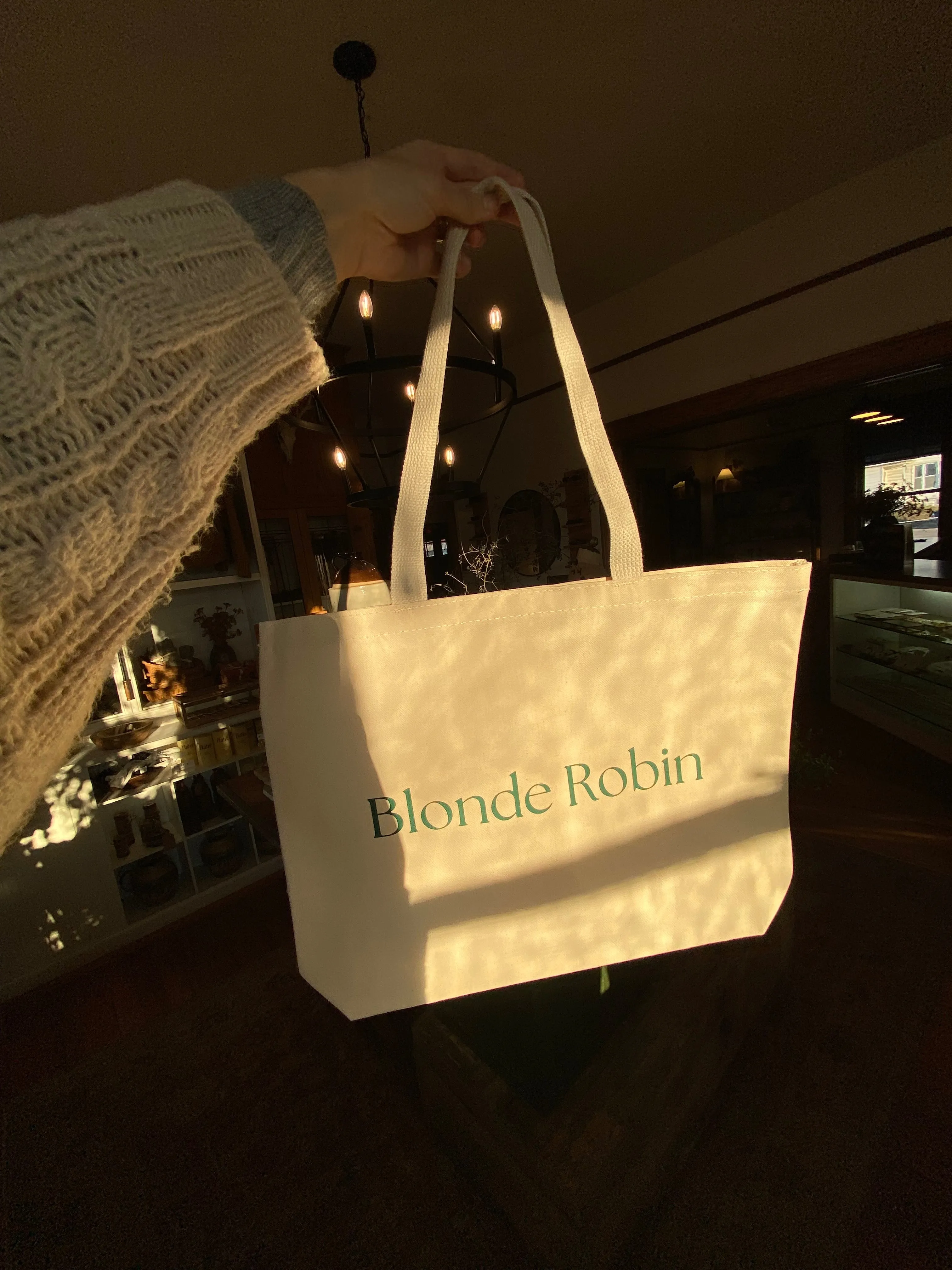 Blonde Robin Canvas Totes