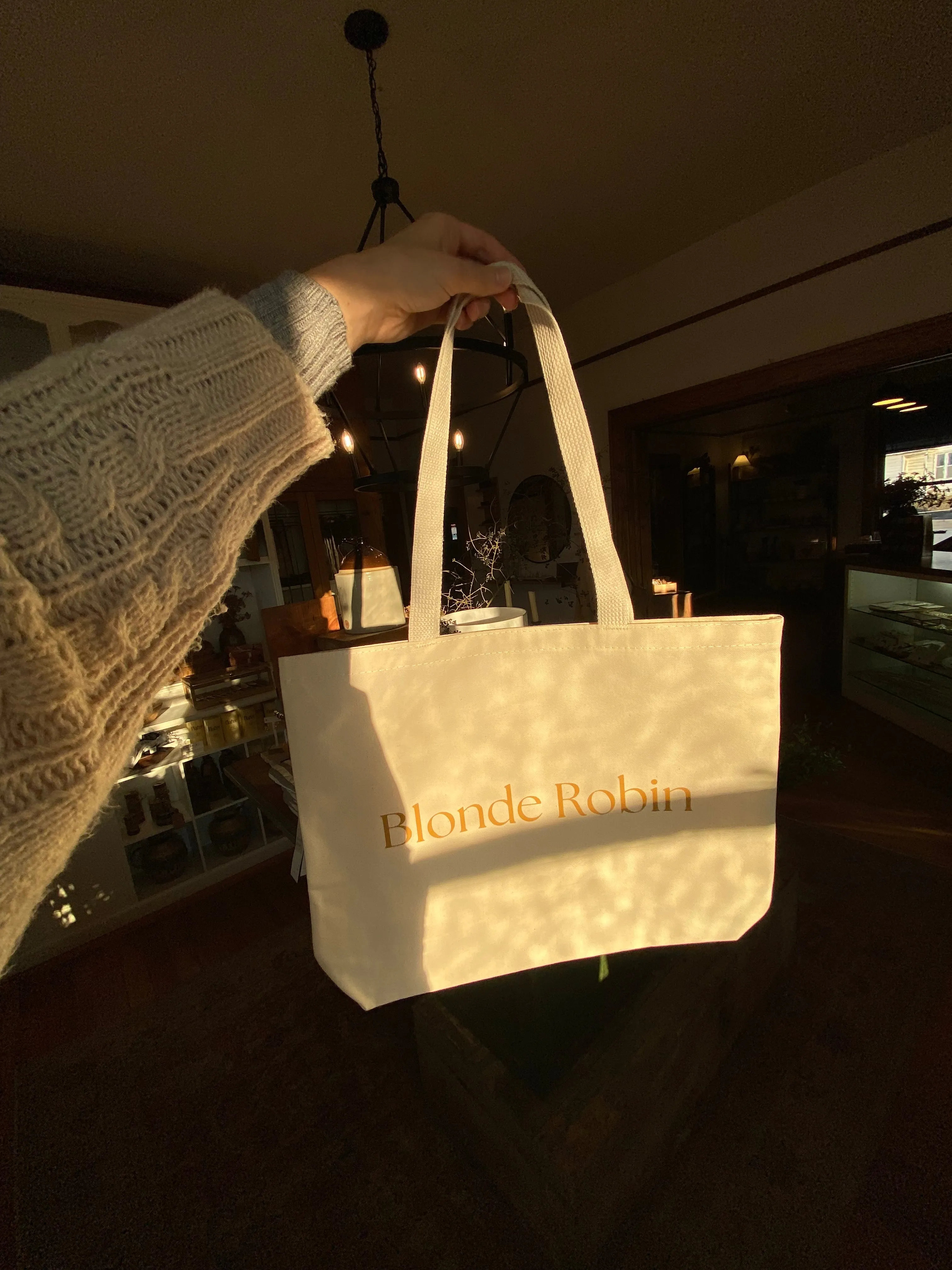 Blonde Robin Canvas Totes
