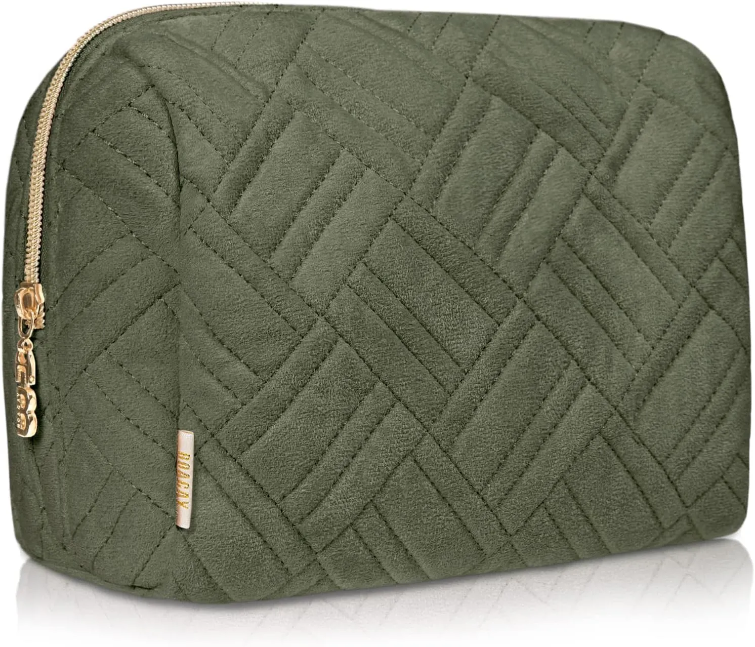 BOACAY Large Makeup Bag, Travel Cosmetic Pouch for Women, Zipper Toiletry Organizer for Purse, Kit Case for Accessories, Brushes