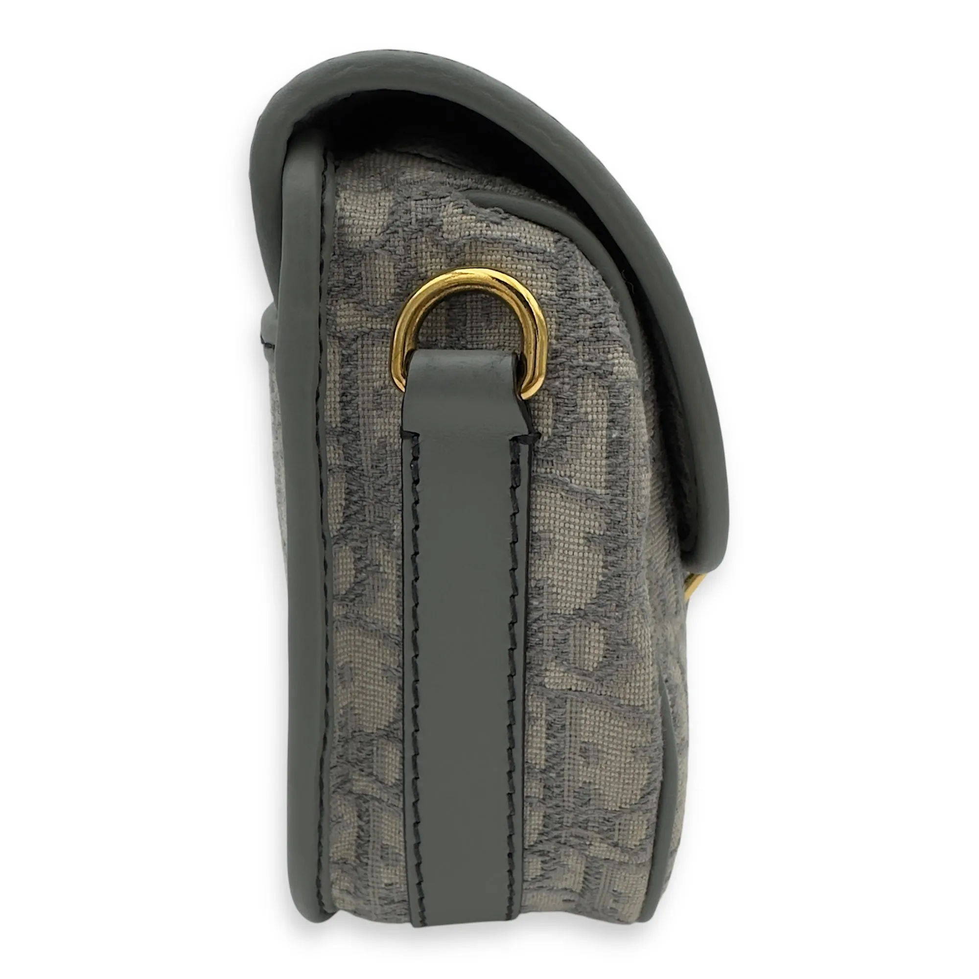 Bobby Crossbody Bag Grey in Jacquard, Gold hardware