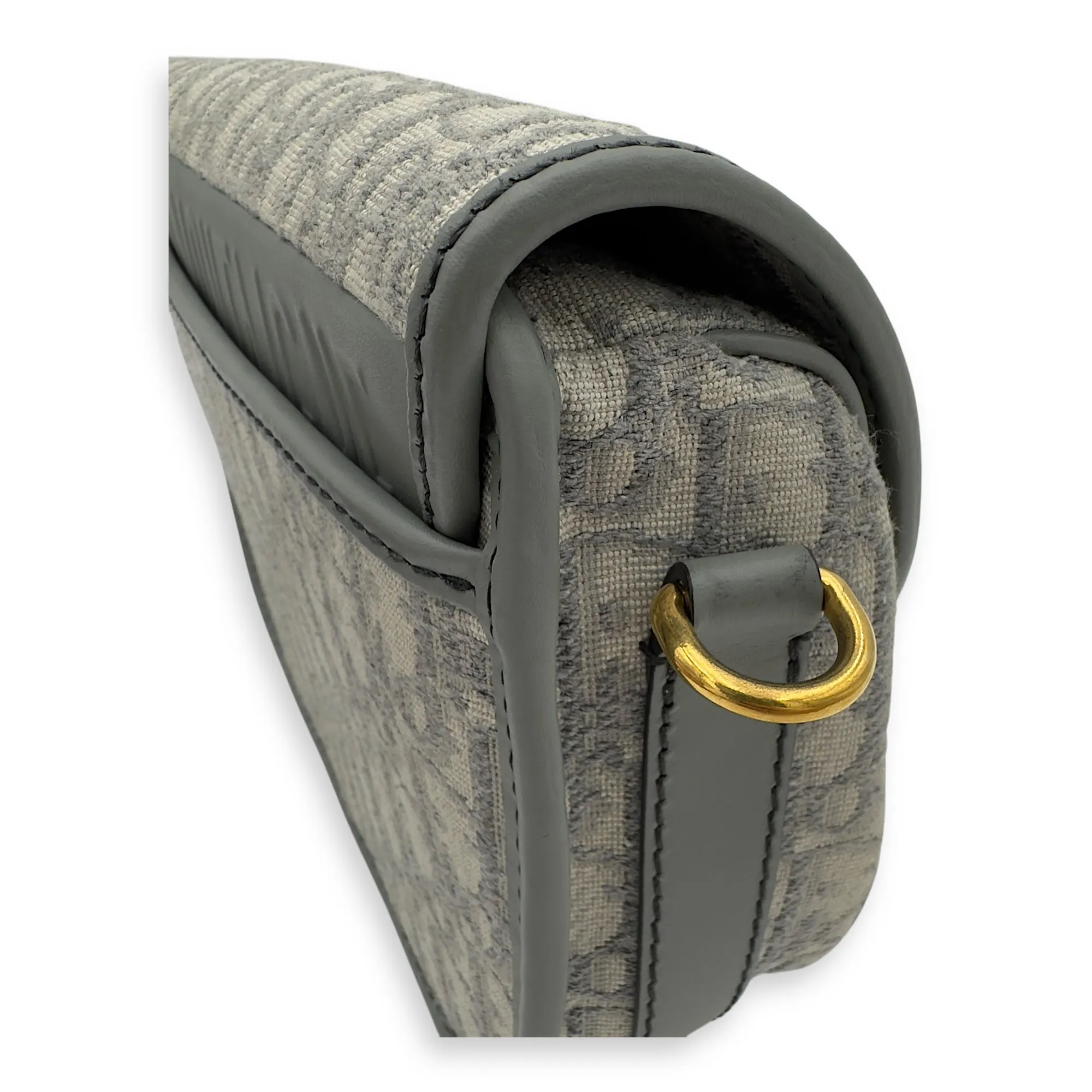 Bobby Crossbody Bag Grey in Jacquard, Gold hardware