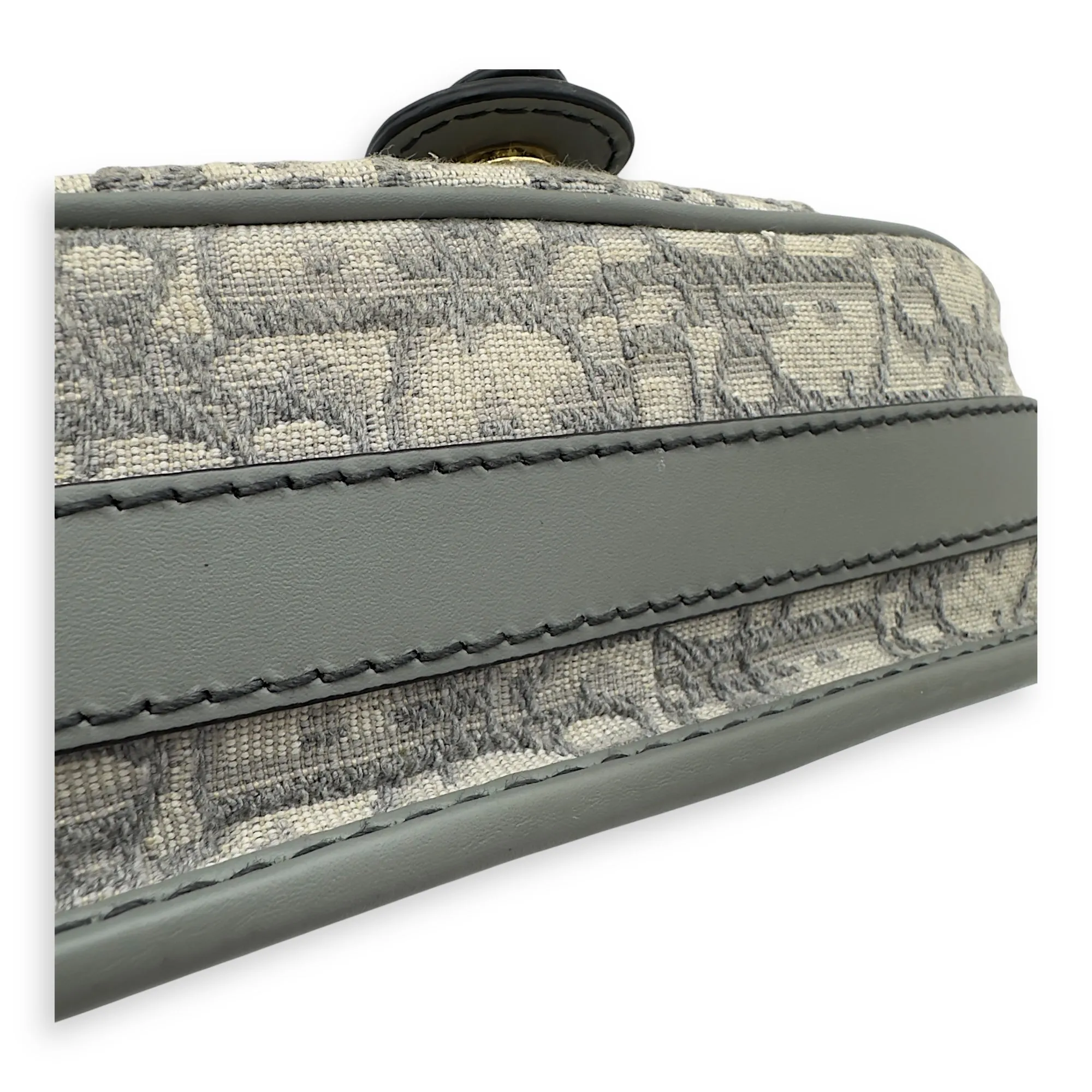 Bobby Crossbody Bag Grey in Jacquard, Gold hardware