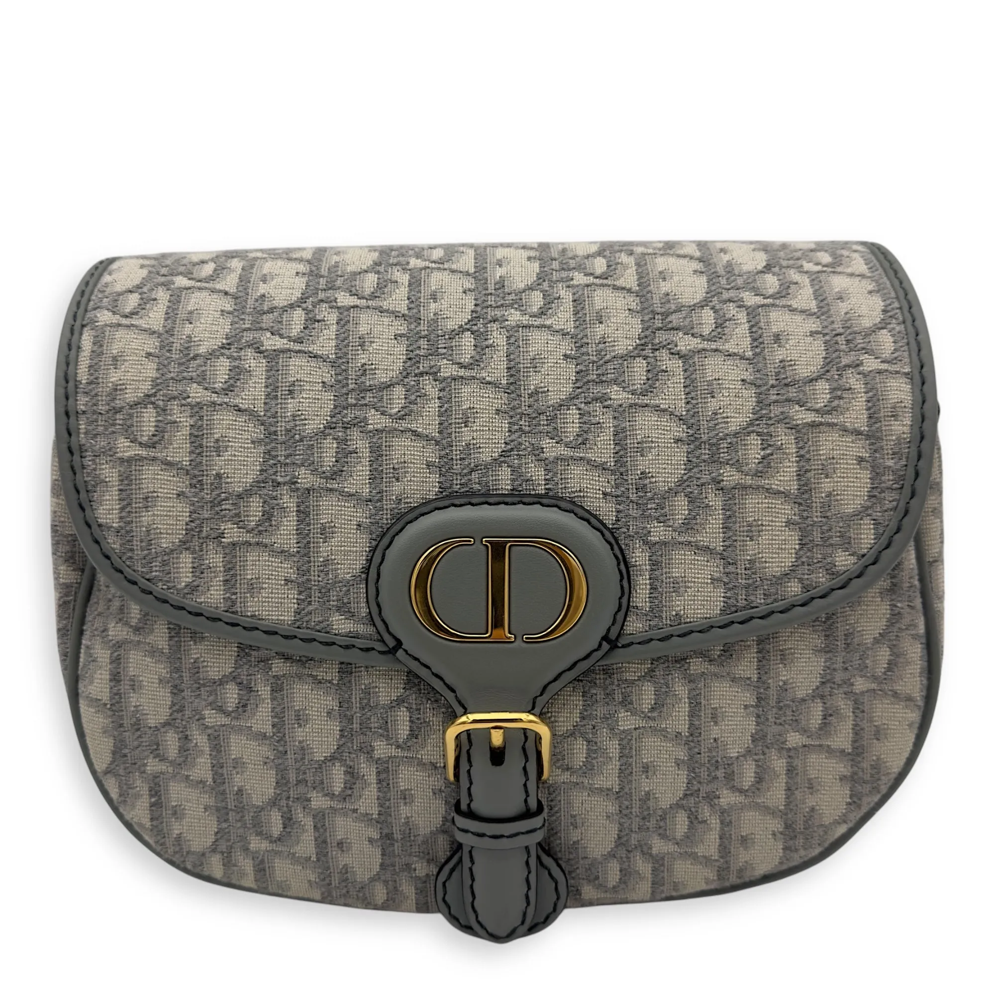 Bobby Crossbody Bag Grey in Jacquard, Gold hardware
