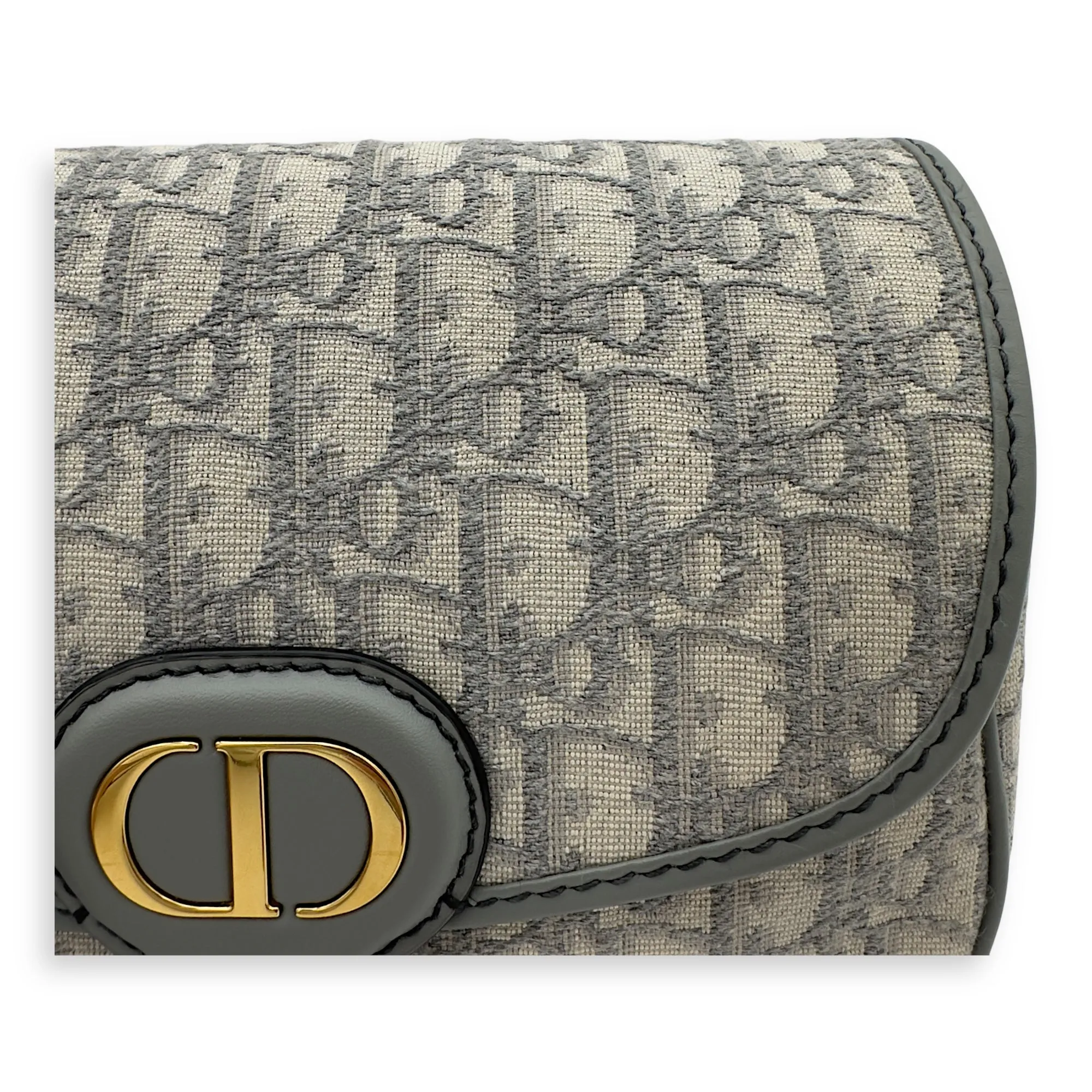 Bobby Crossbody Bag Grey in Jacquard, Gold hardware