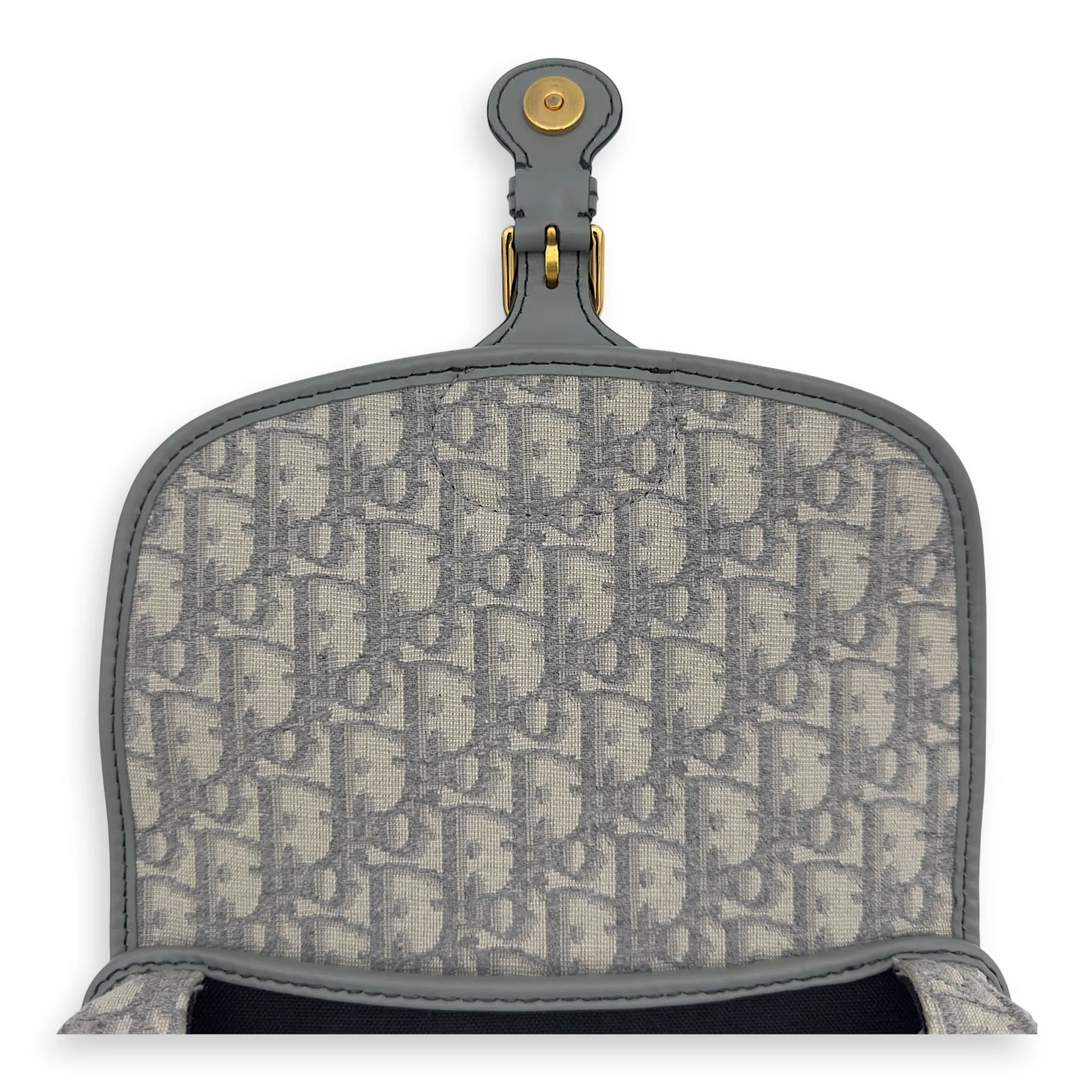 Bobby Crossbody Bag Grey in Jacquard, Gold hardware