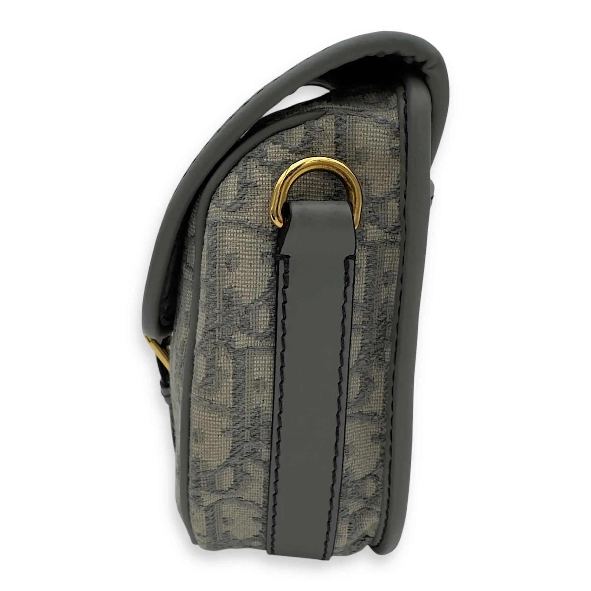 Bobby Crossbody Bag Grey in Jacquard, Gold hardware
