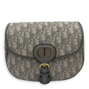 Bobby Crossbody Bag Grey in Jacquard, Gold hardware