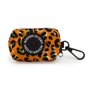 Burnt Orange Leopard Design Poop Bag Holder
