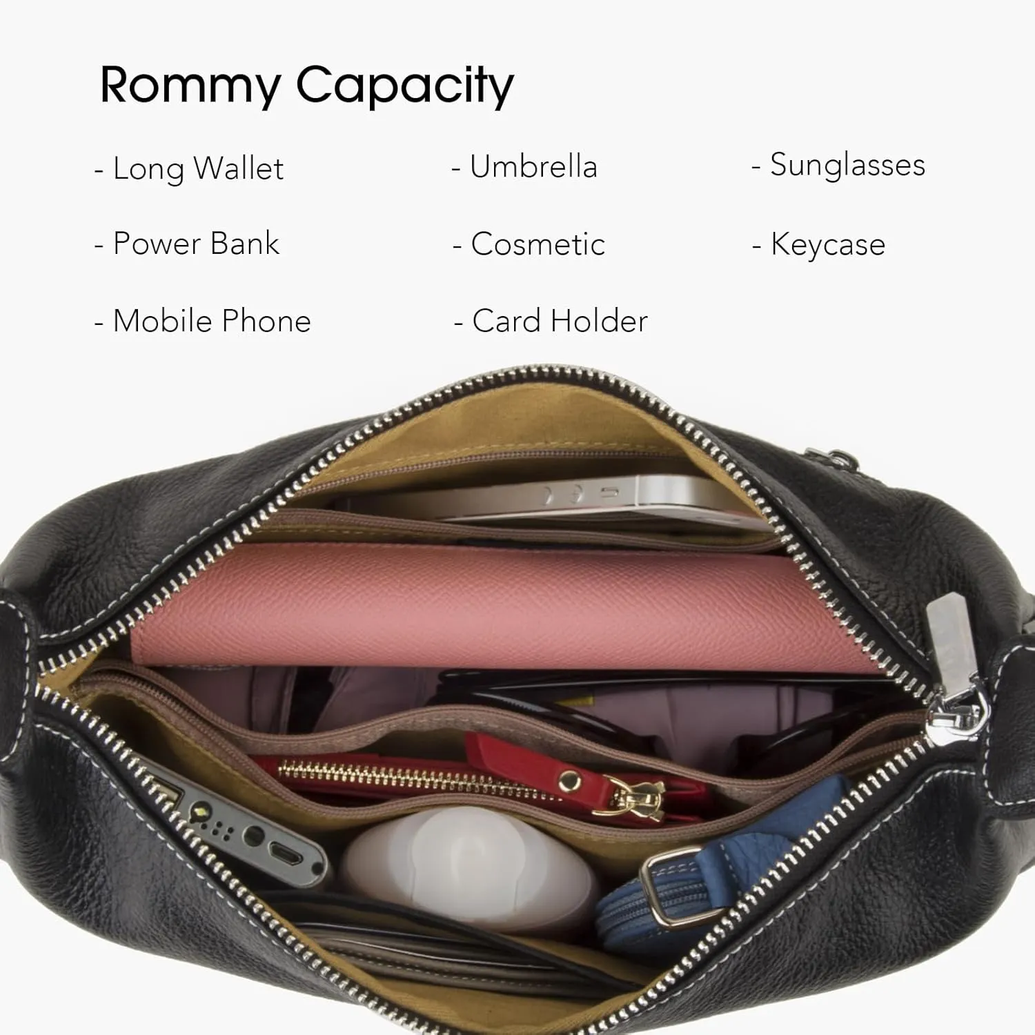 Casual Soft Leather Hobo Bags Women Crossbody, Trendy Crescent Shoulder Bag and Black Mini Purse