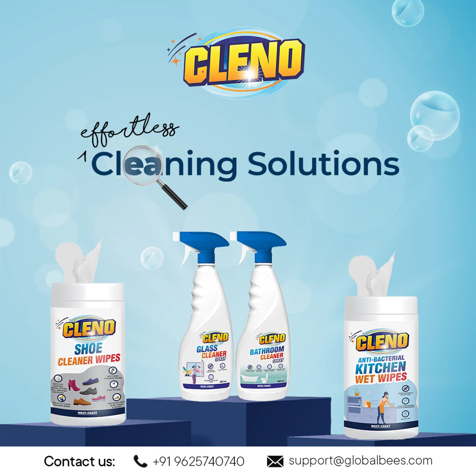 Cleno Conditioning Leather Surface Wet Wipes For Sofas/Bags/Leather Clothes/Car Seat/leather Interior/Luggage/Briefcases/Shoes/Handbags Restores polish & Gives Shine - 50 Wipes (Ready to Use)