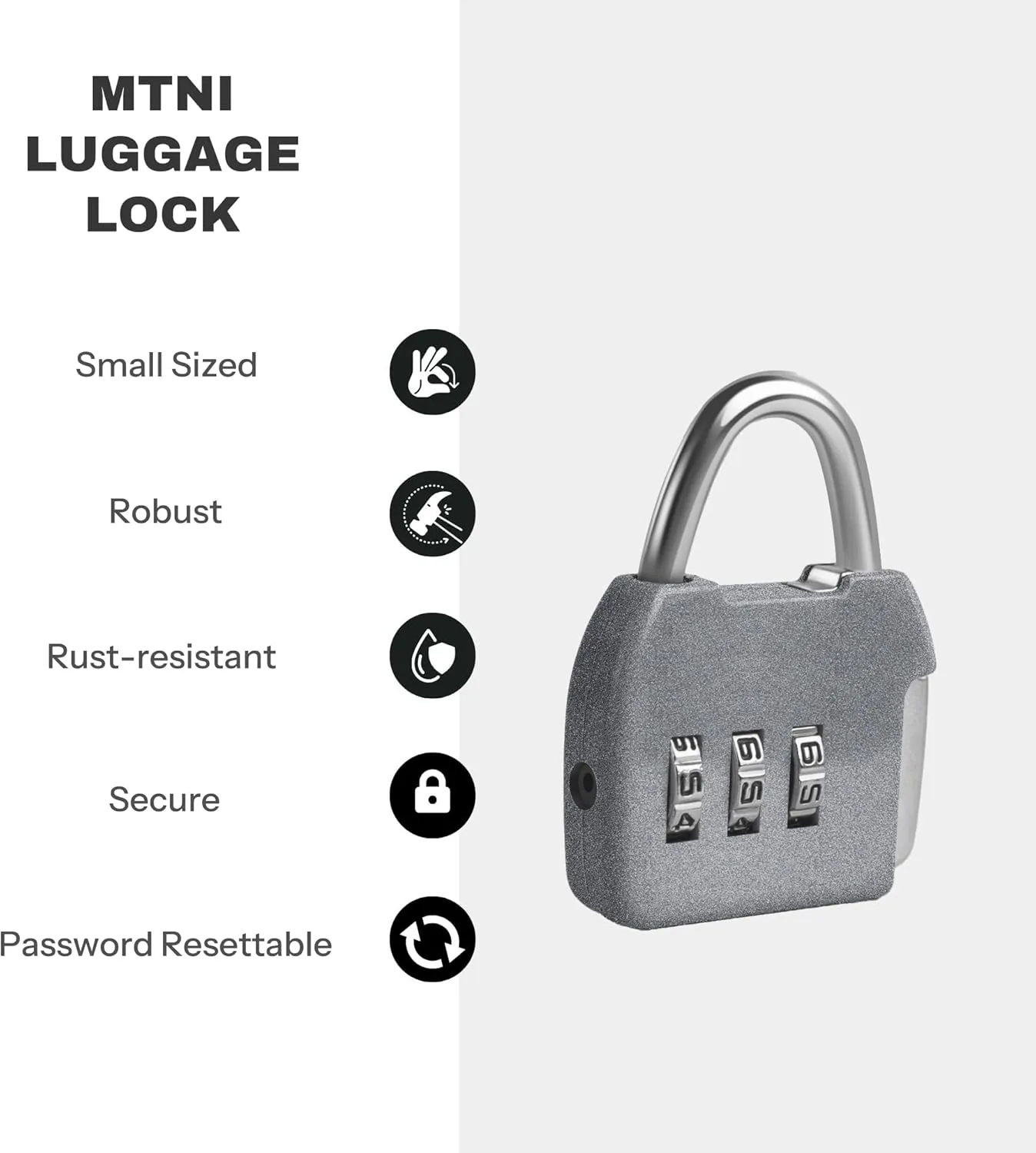 Combo Luggage Locks, 3 Digit Combination Padlock, Travel Safe Pad Lock with Code, Portable Small Zipper Lock for Backpack, Suitcase, Tool Box, Diary, Mini Locker (Silver Blue, 2-Pack)