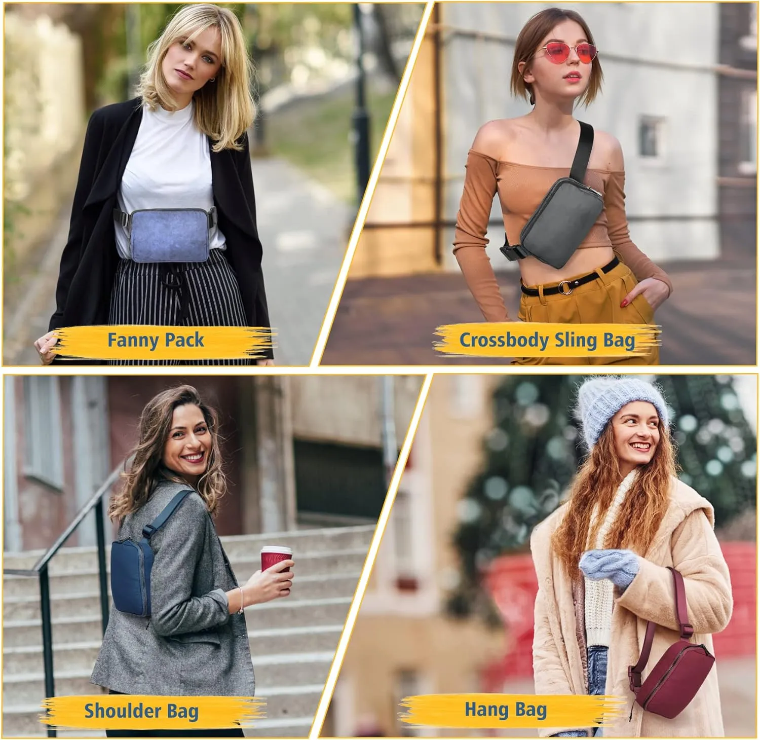 Crossbody Fanny Pack for Women Men:Small Runners Belt Bag with Adjustable Strap - Water Resistant Fashion Bum Bag, Mini Waist Bag for Running Travel Hiking Carrying All Phones,By ZOMAKE