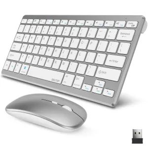 Delton KB35 Wireless Mini Keyboard and Mouse Combo Silver