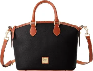 Dooney & Bourke Satchel Handbags for Women, Domed Leather Satchel Bag with Top Handles and Removable Crossbody Strap