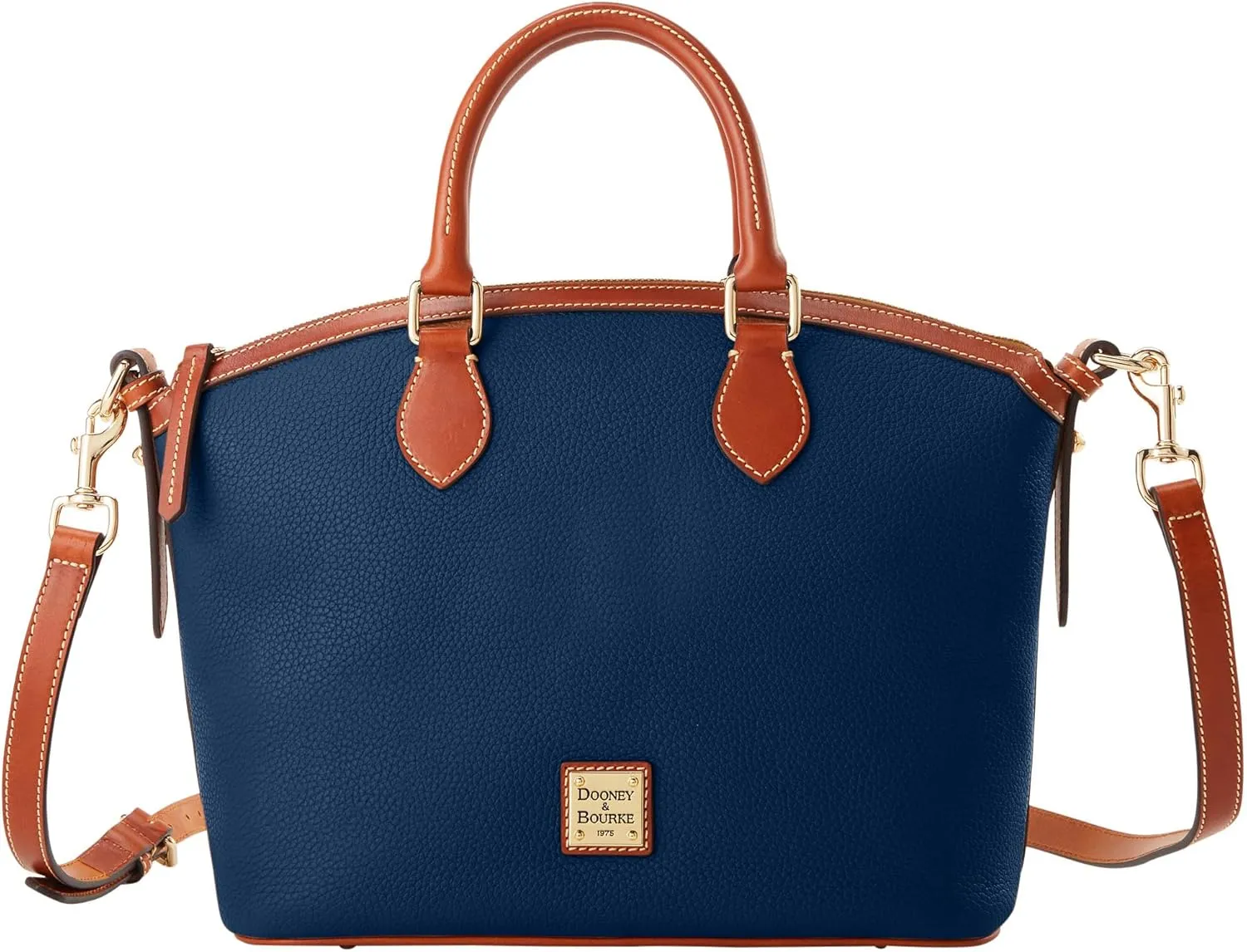 Dooney & Bourke Satchel Handbags for Women, Domed Leather Satchel Bag with Top Handles and Removable Crossbody Strap