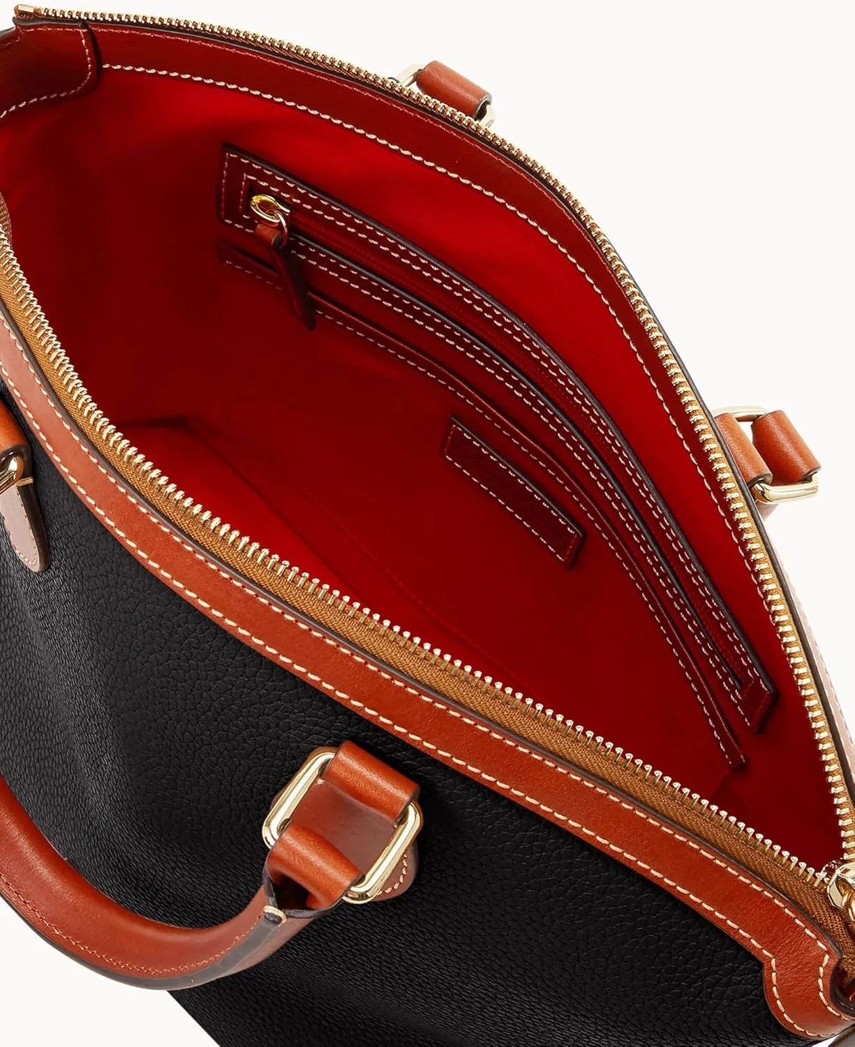 Dooney & Bourke Satchel Handbags for Women, Domed Leather Satchel Bag with Top Handles and Removable Crossbody Strap