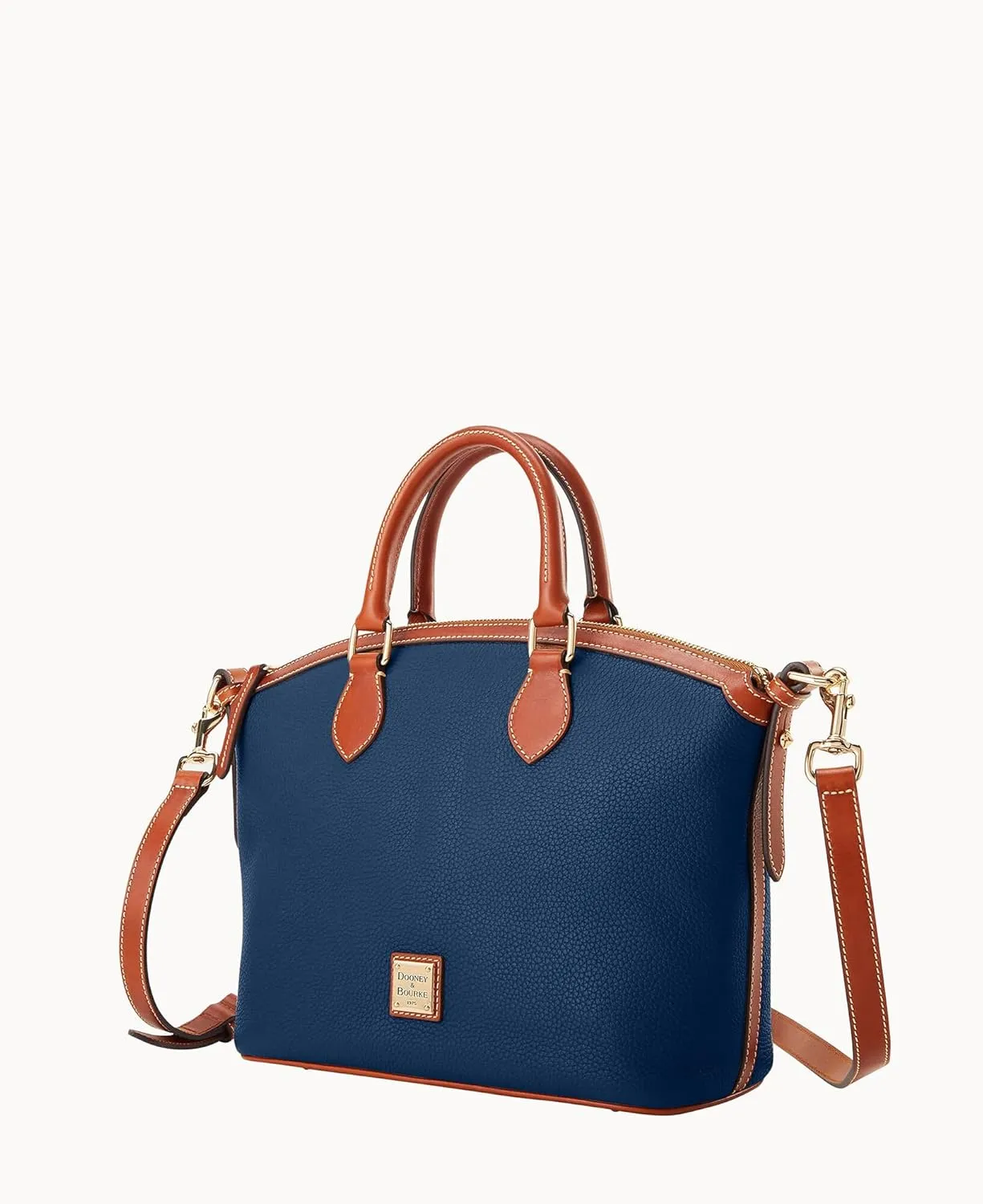 Dooney & Bourke Satchel Handbags for Women, Domed Leather Satchel Bag with Top Handles and Removable Crossbody Strap