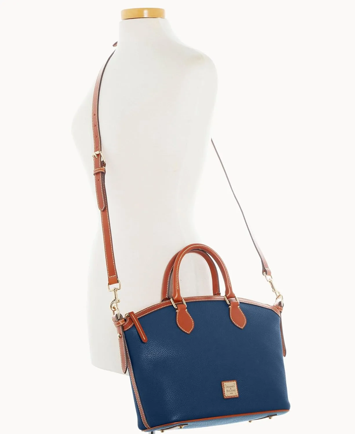 Dooney & Bourke Satchel Handbags for Women, Domed Leather Satchel Bag with Top Handles and Removable Crossbody Strap