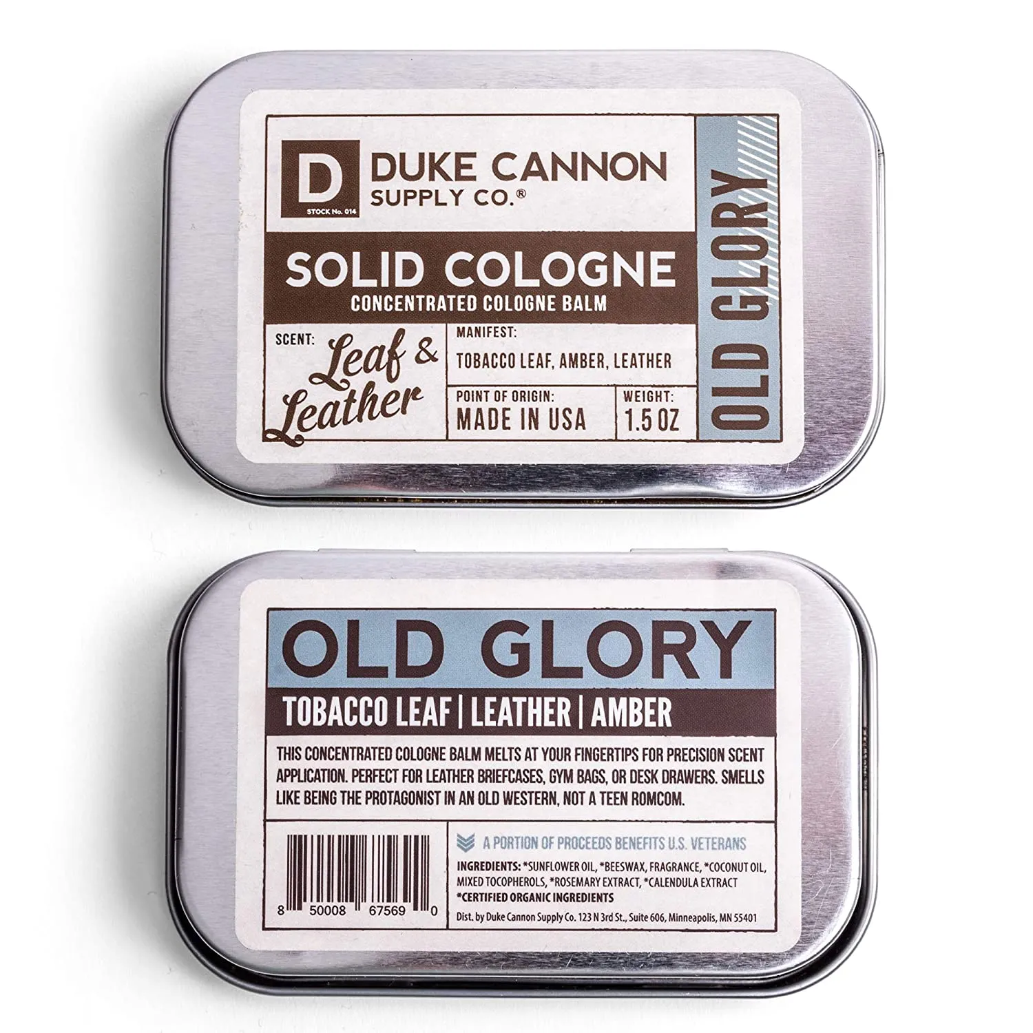Duke Cannon Supply Co. Men's Solid Cologne, 1.5oz. - Old Glory (Leaf & Leather Scent)