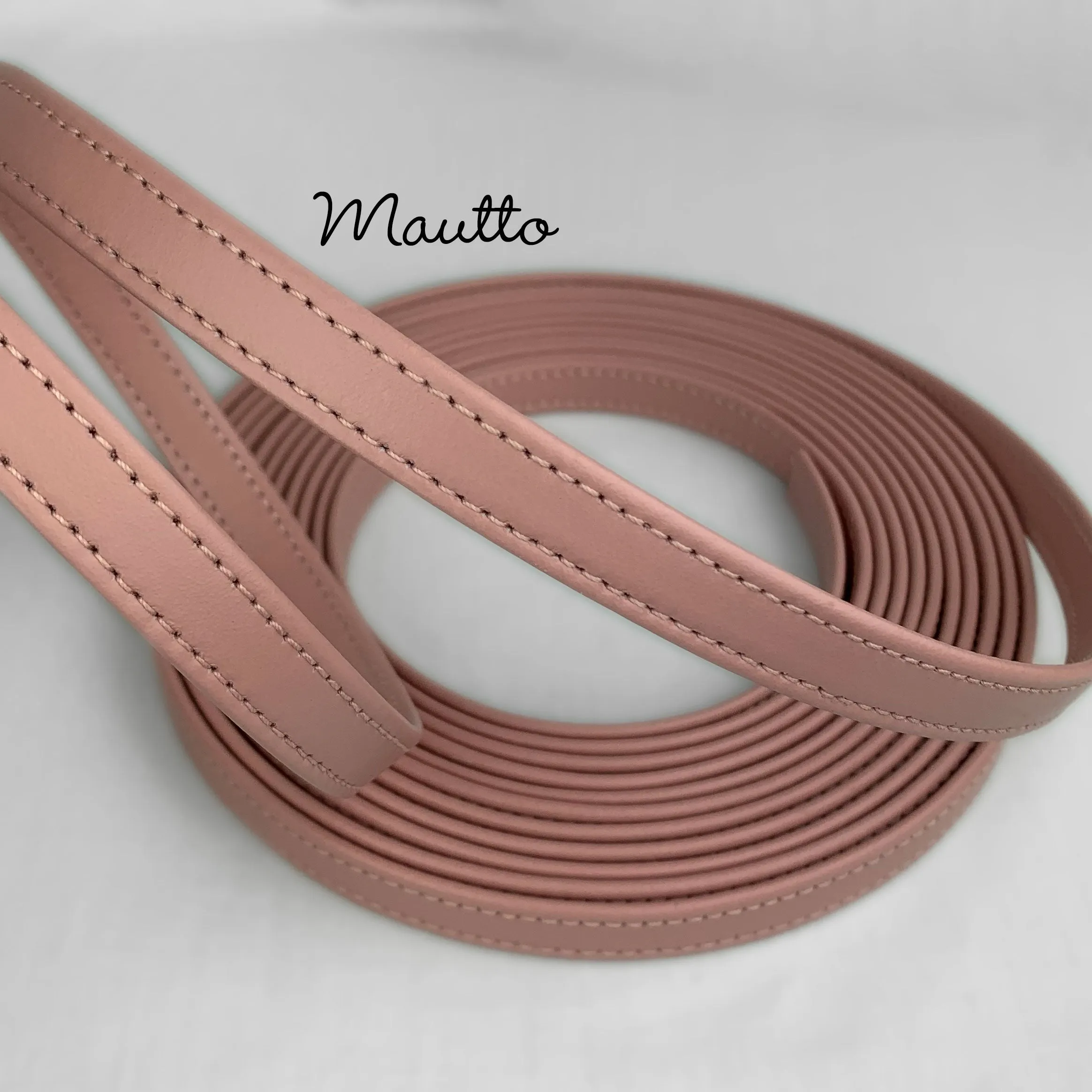 Finished Pink Leather Strapping - 1/2 inch (0.5") Wide - for DIY, Leathercrafting, Repair & more