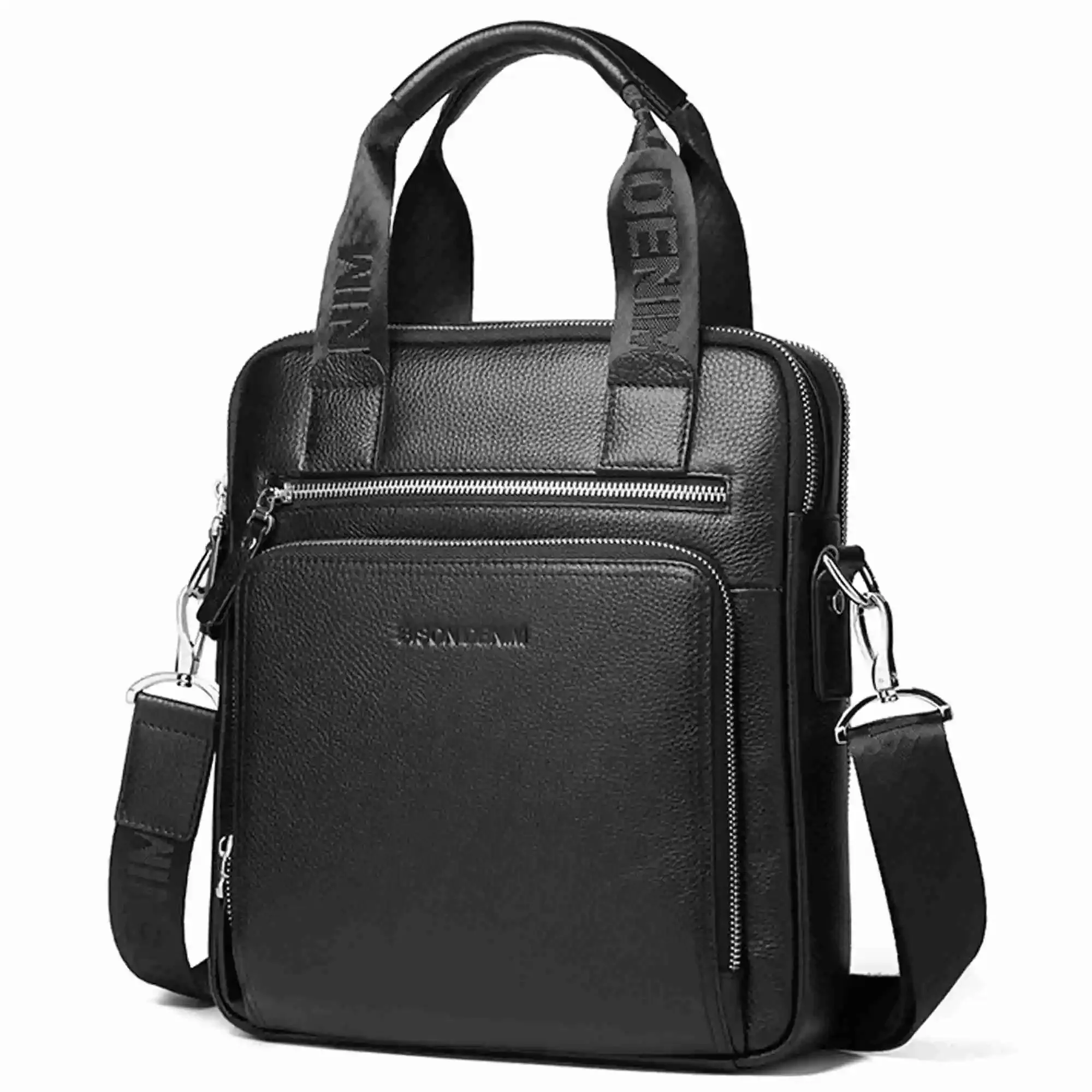 Genuine Leather Men's Briefcase Business Handbag High Quality Shoulder Messenger ipad Laptop Bag