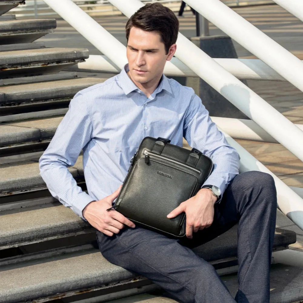 Genuine Leather Men's Briefcase Business Handbag High Quality Shoulder Messenger ipad Laptop Bag