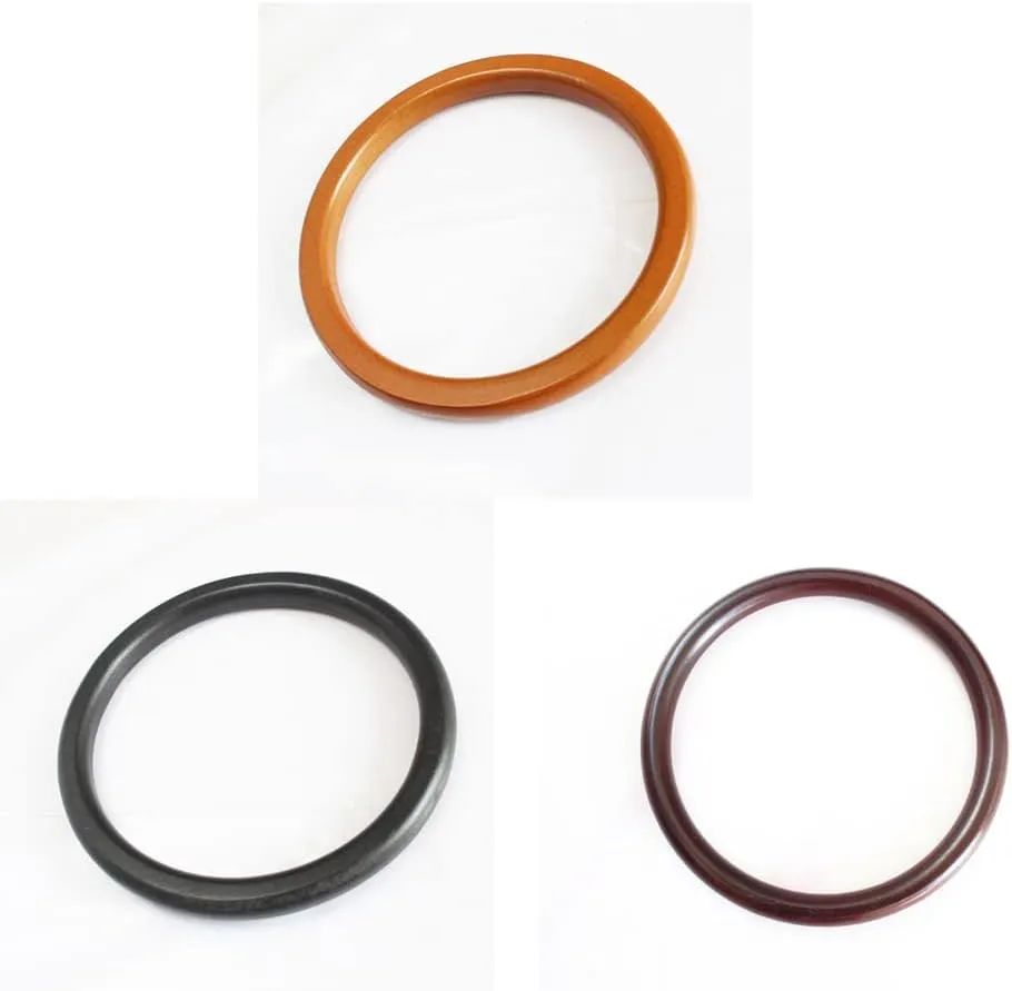 gofidin 6Pcs Handmade Round Wooden Handle,13.5cm DIY Handle Bag Accessories,5.3inch Useful Tote Purse Frame