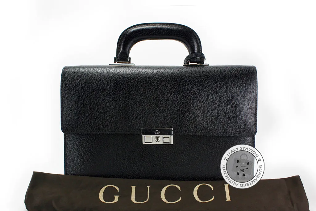 Gucci 201849 B690N Black / 1000 Leather Briefcases Shw
