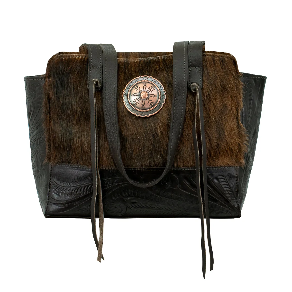 Hair-On Tote With Secret Compartment