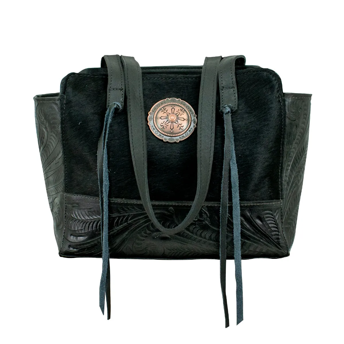 Hair-On Tote With Secret Compartment