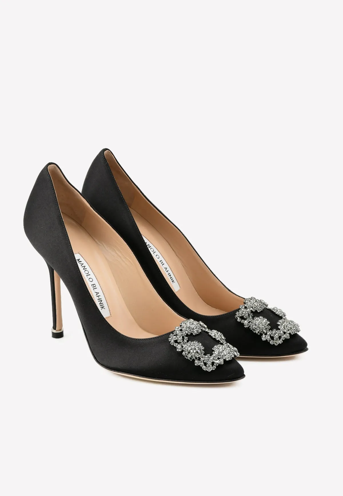 Hangisi 105 Satin FMC Crystal Buckle Pumps