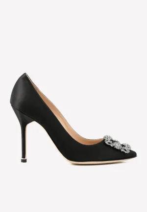 Hangisi 105 Satin FMC Crystal Buckle Pumps