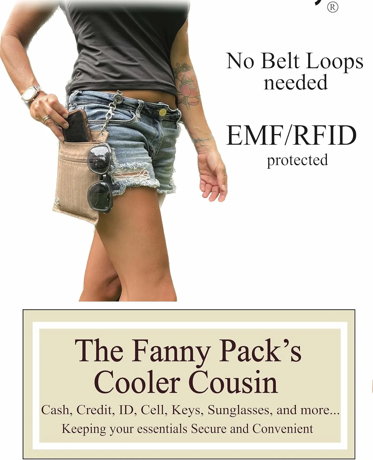 Hip Klips Subtle Black XL EMF/RFID